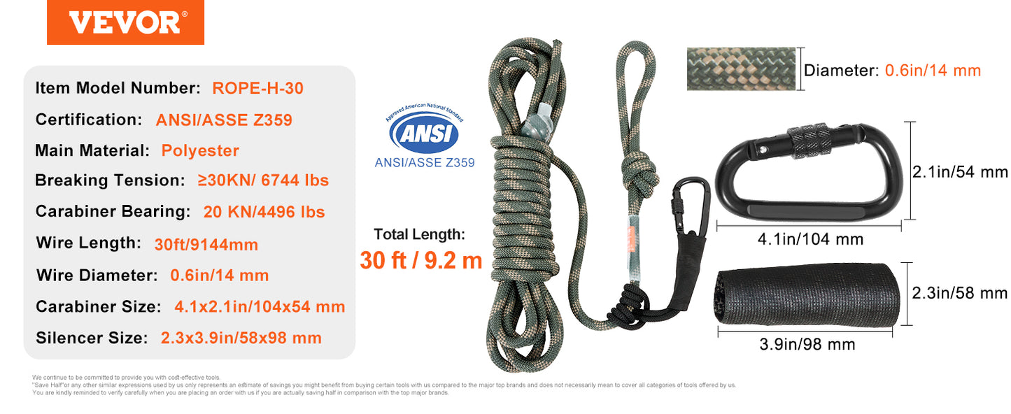 VEVOR Tree stand Safety Rope