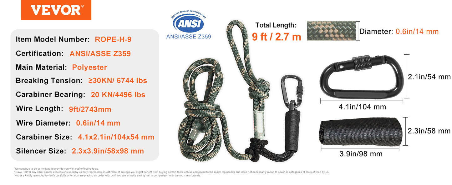 VEVOR Tree stand Safety Rope