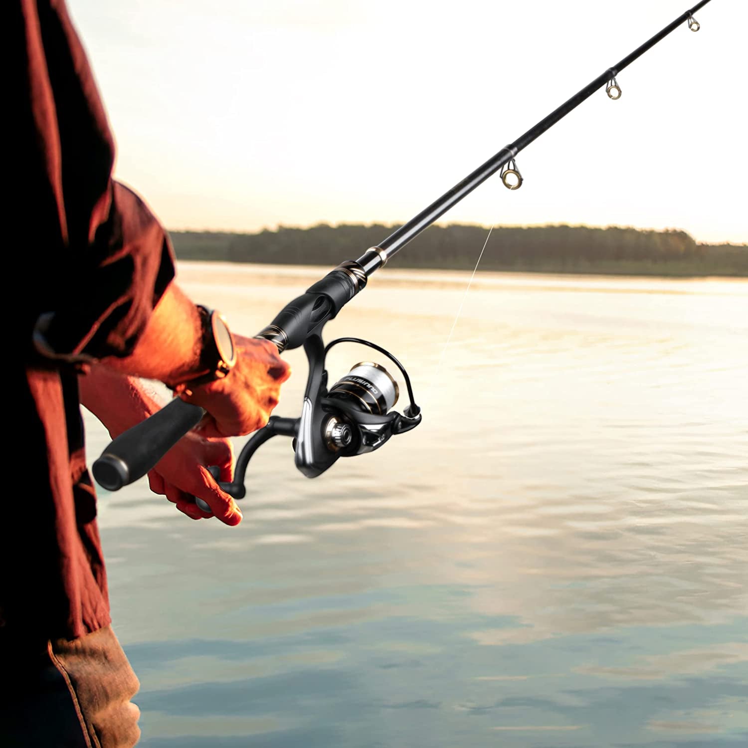 PLUSINNO Carbon Fiber Telescopic Fishing Rod and Reel Combo for Saltwater and Freshwater Fishing