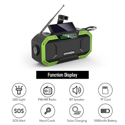 2023 KAYINOW Portable Emergency Solar Hand Crank Radio