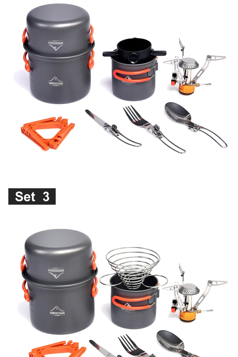 Widesea Camping Cookware Set w/stove