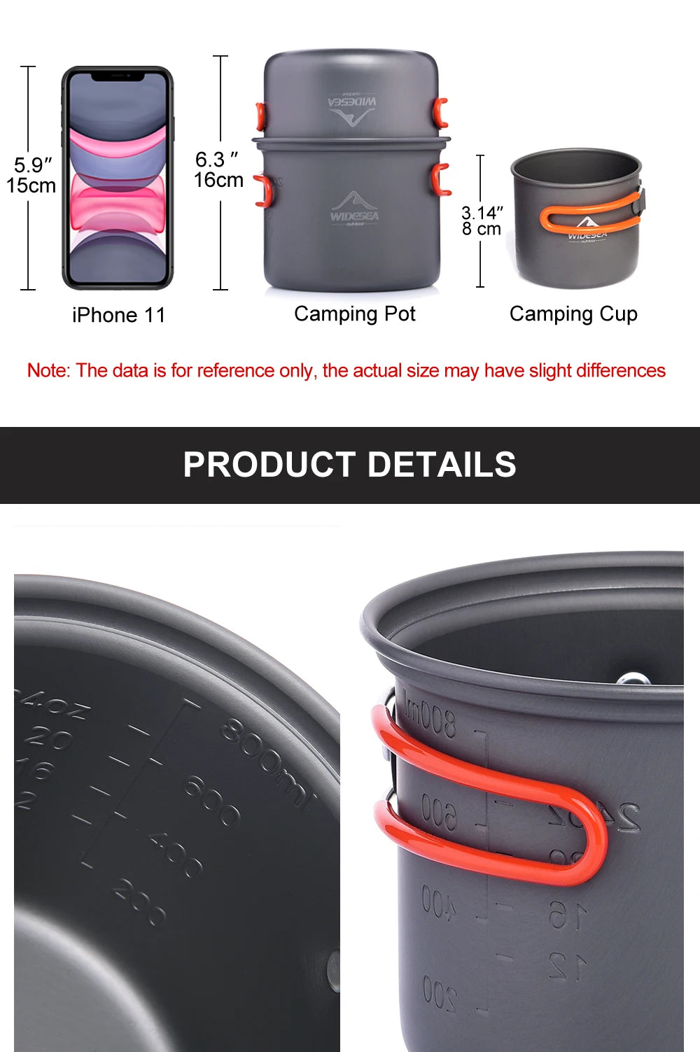 Widesea Camping Cookware Set w/stove