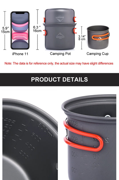 Widesea Camping Cookware Set w/stove