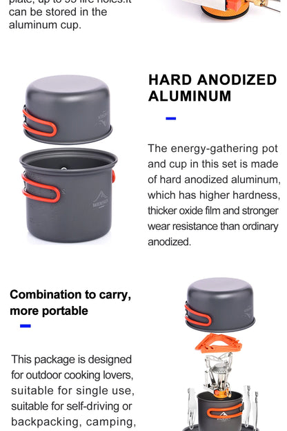 Widesea Camping Cookware Set w/stove