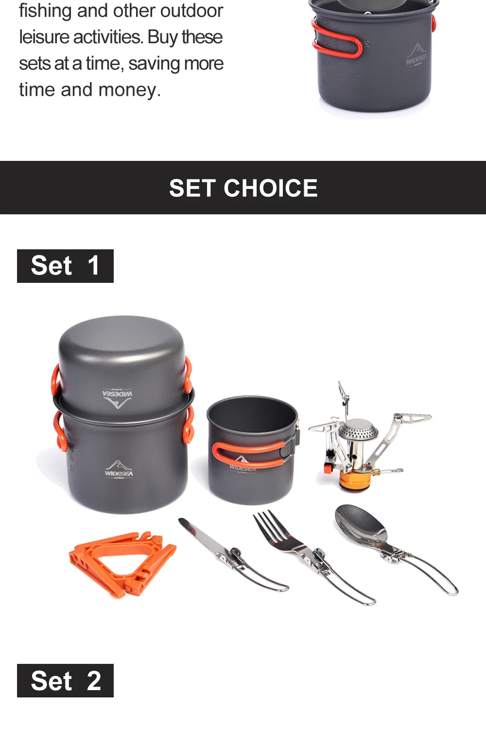 Widesea Camping Cookware Set w/stove