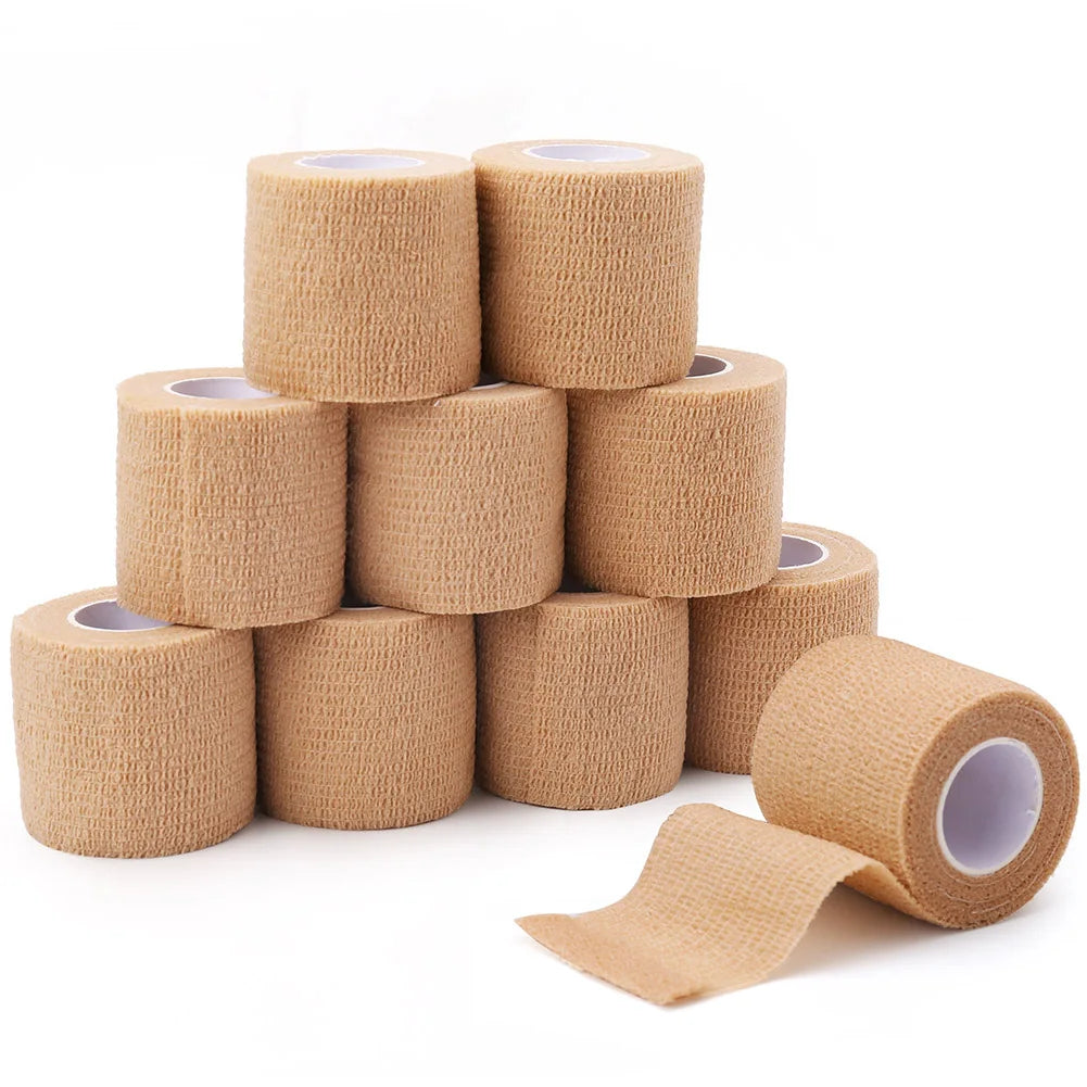 Self Adherent Cohesive Wrap Bandages for First Aid, 06 Count - Tan