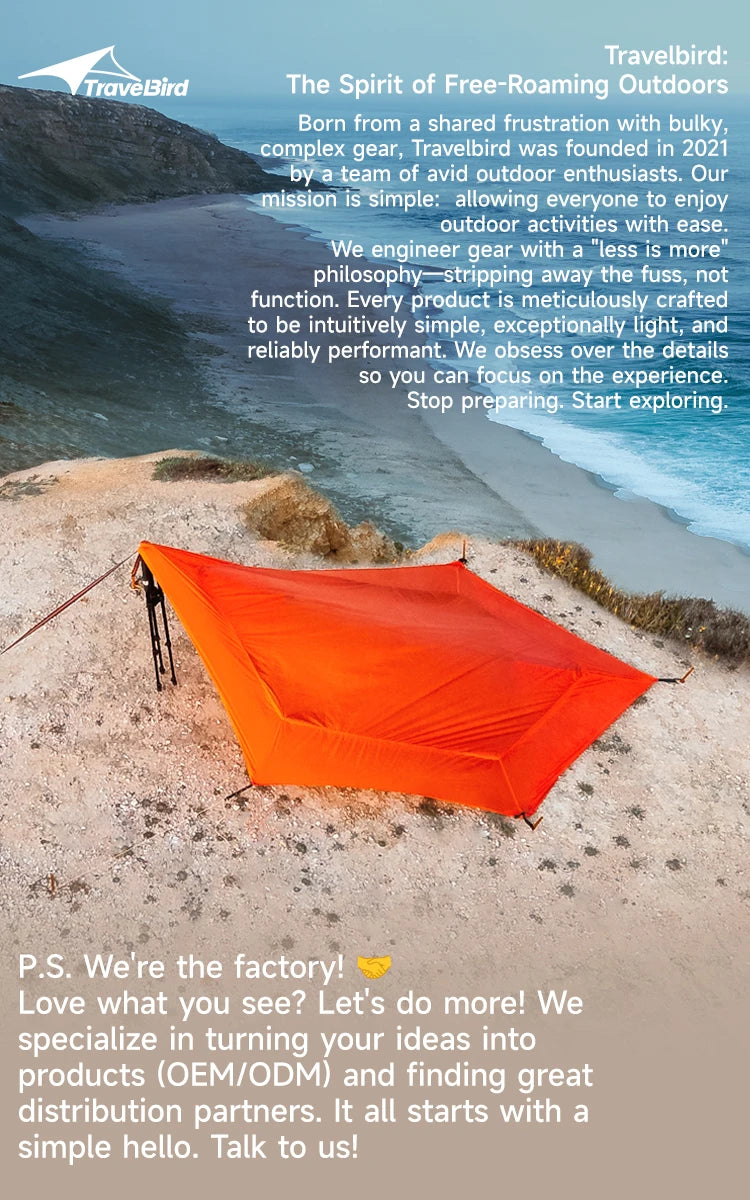 Outdoor Waterproof Tarp, optional Hammock (not included)