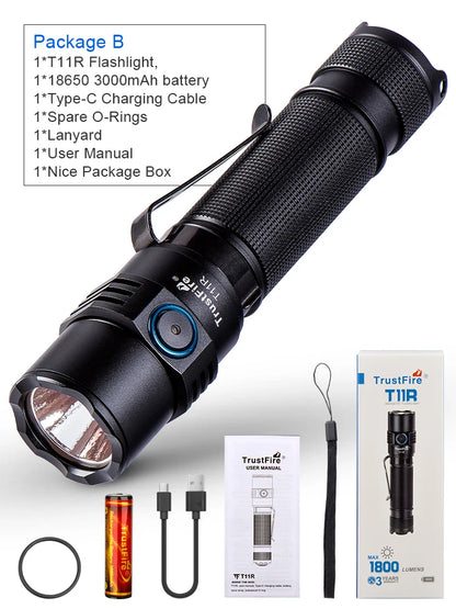 Trustfire T11R Tactical Led Flashlight, 1800 Lumen