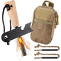 Fire Starter Survival Tool, Fire Starter Kit Includes Magnesium Rod, 2 Pcs Wick Hemp Rope and Multifunctional Outdoor Bag