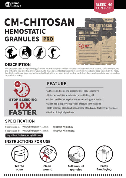 RHINO RESCUE Chitosan Hemostatic Powder (Quick Clot bleeding control)