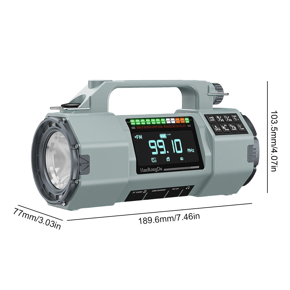 Emergency Solar Radio Hand Crank Radio FM MW SW VHF WB