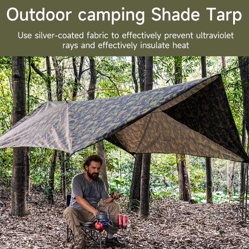Outdoor Waterproof Tarp, optional Hammock (not included)