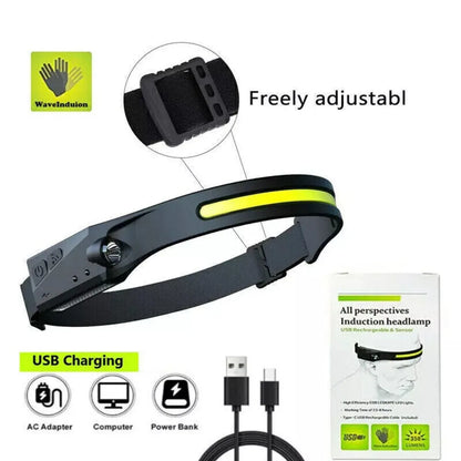 LED Headlamp, USB Rechargeable
