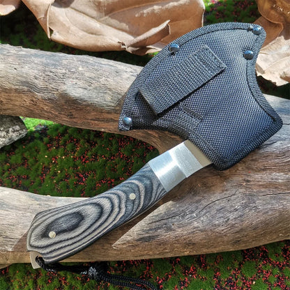 Wooden Handle Survival Axe, Stainless Steel Blade