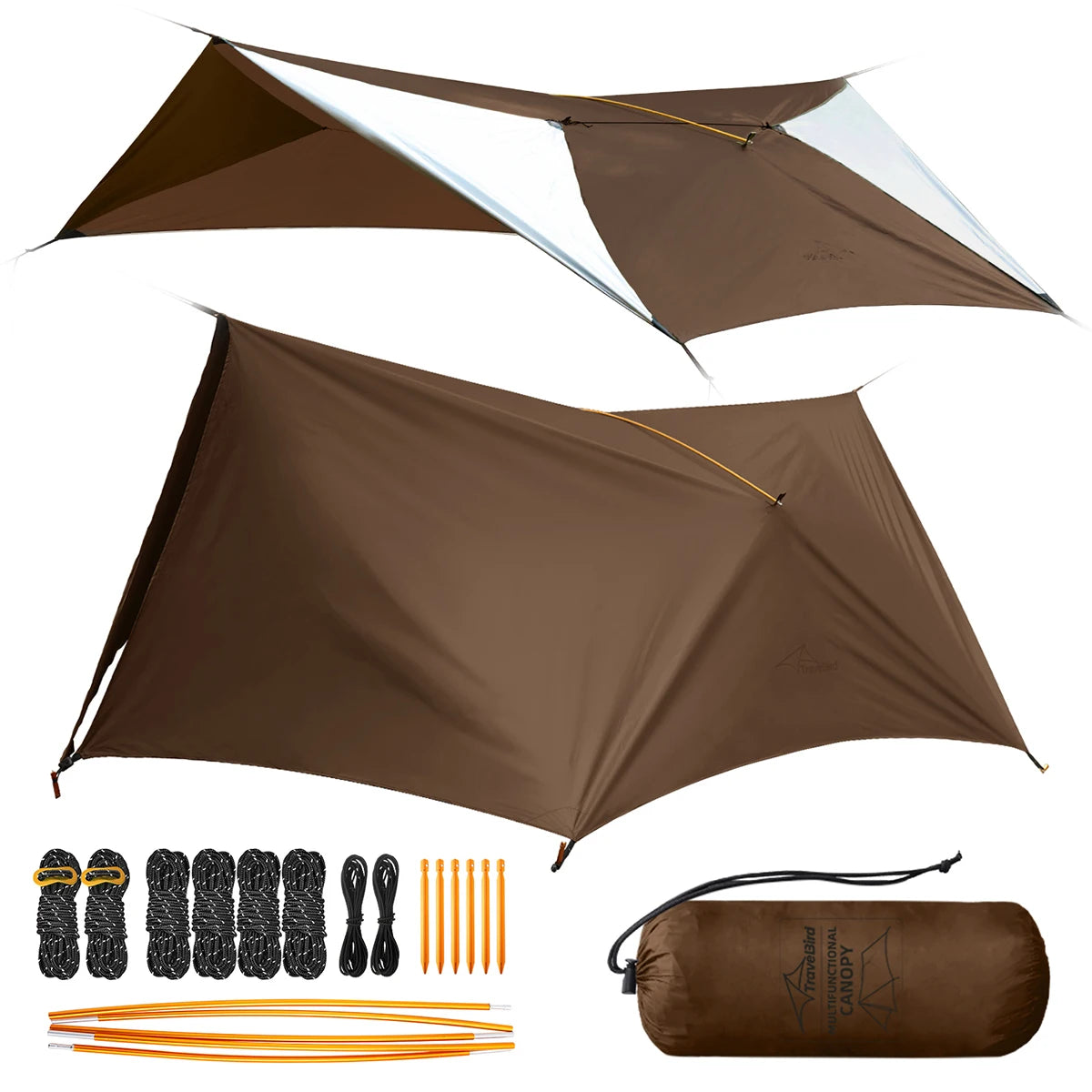 Outdoor Waterproof Tarp, optional Hammock (not included)