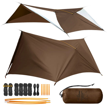 Outdoor Waterproof Tarp, optional Hammock (not included)