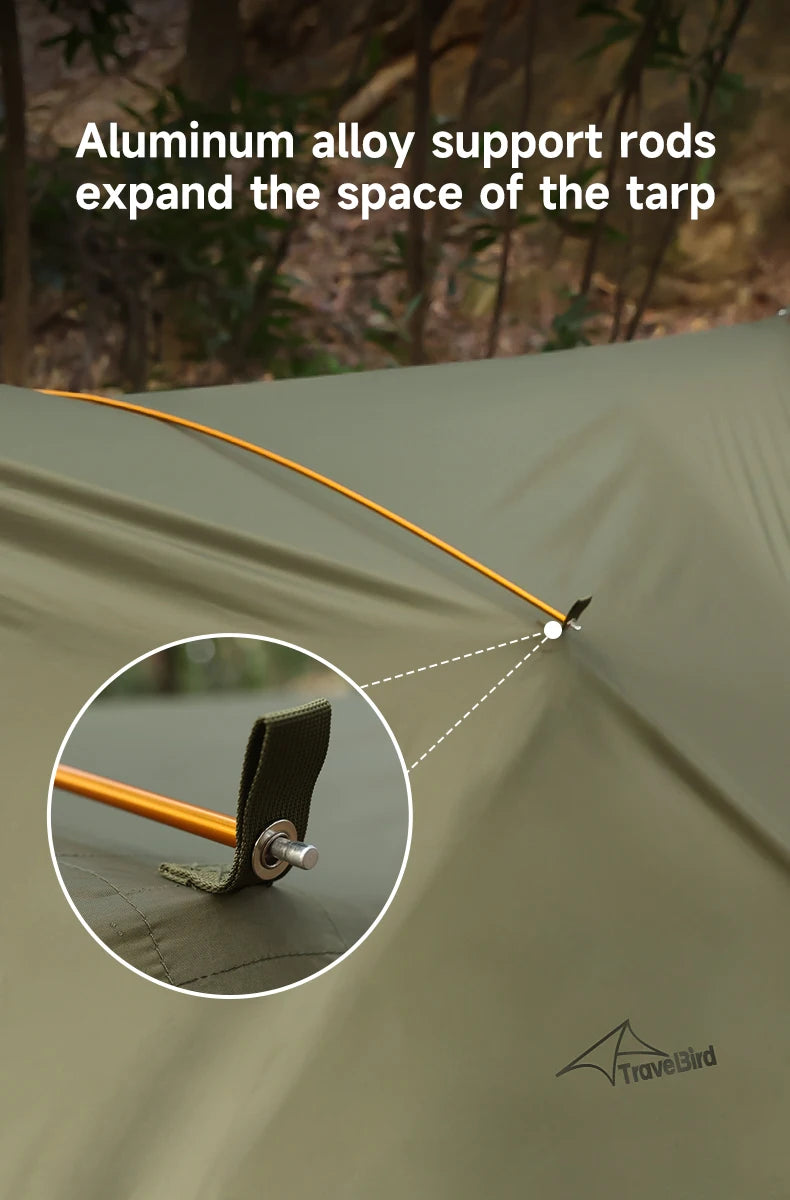 Outdoor Waterproof Tarp, optional Hammock (not included)