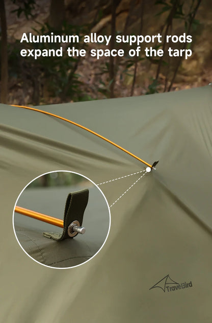 Outdoor Waterproof Tarp, optional Hammock (not included)