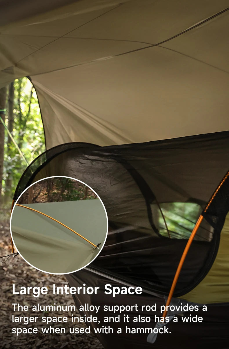 Outdoor Waterproof Tarp, optional Hammock (not included)
