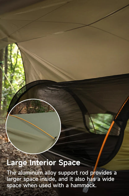 Outdoor Waterproof Tarp, optional Hammock (not included)