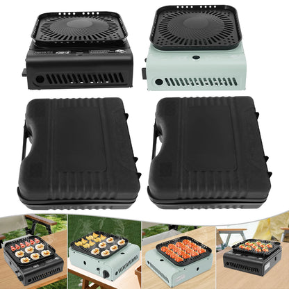 2.3KW Camping Stove with Griddle and Carrying Bag, Portable Propane Camp Stove, Electronic Ignition,Black/Green