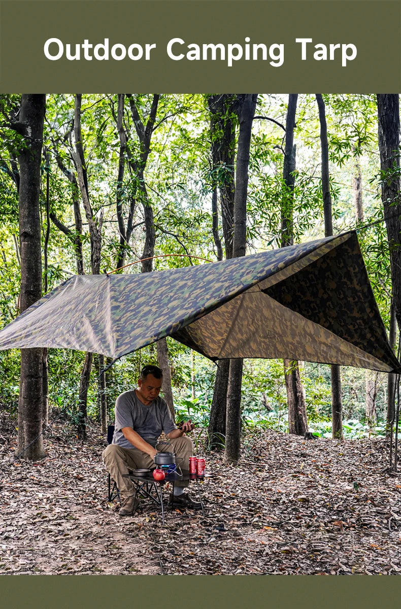 Outdoor Waterproof Tarp, optional Hammock (not included)
