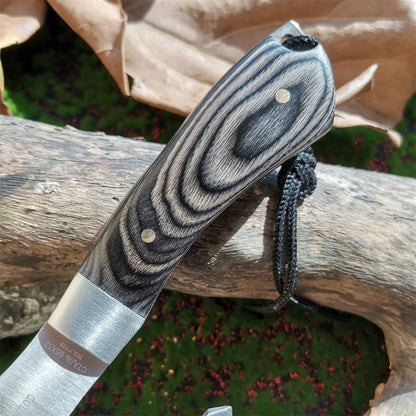 Wooden Handle Survival Axe, Stainless Steel Blade