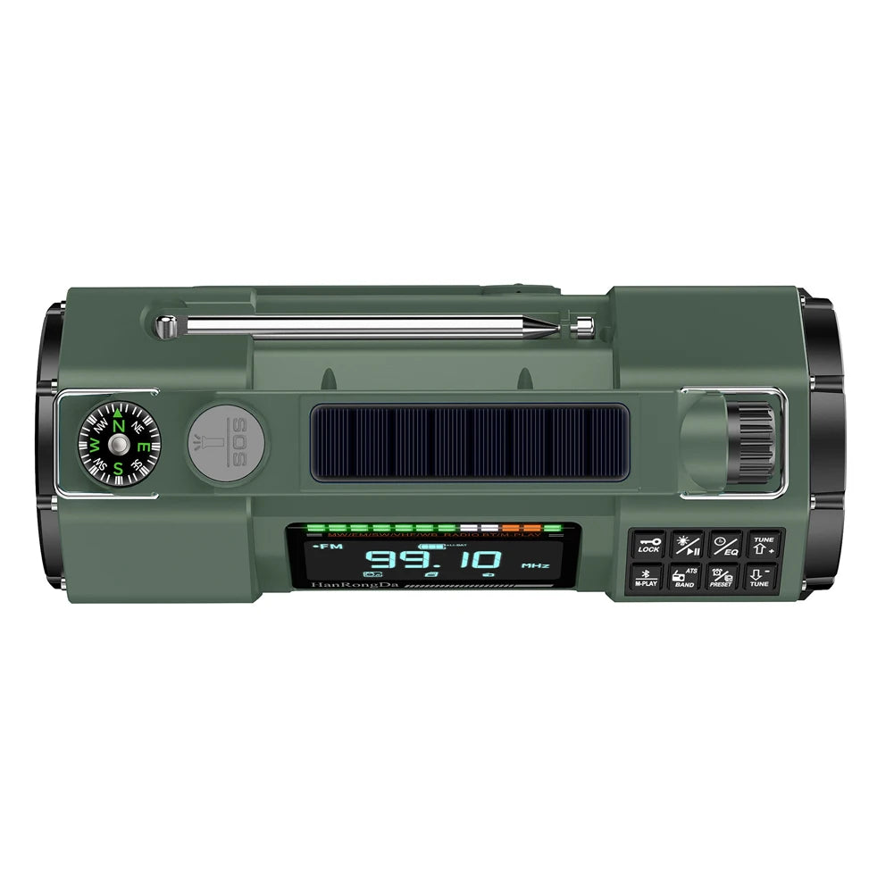Emergency Solar Radio Hand Crank Radio FM MW SW VHF WB