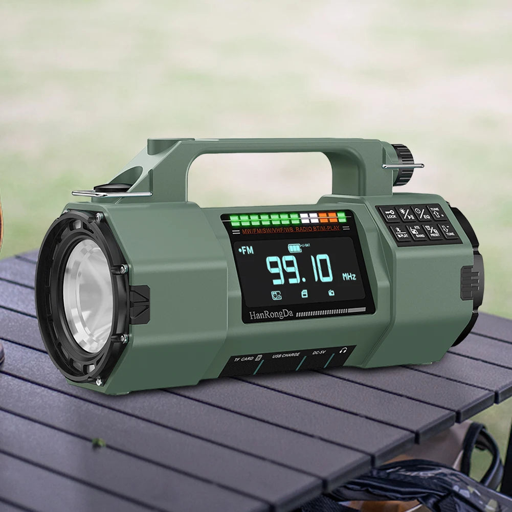 Emergency Solar Radio Hand Crank Radio FM MW SW VHF WB