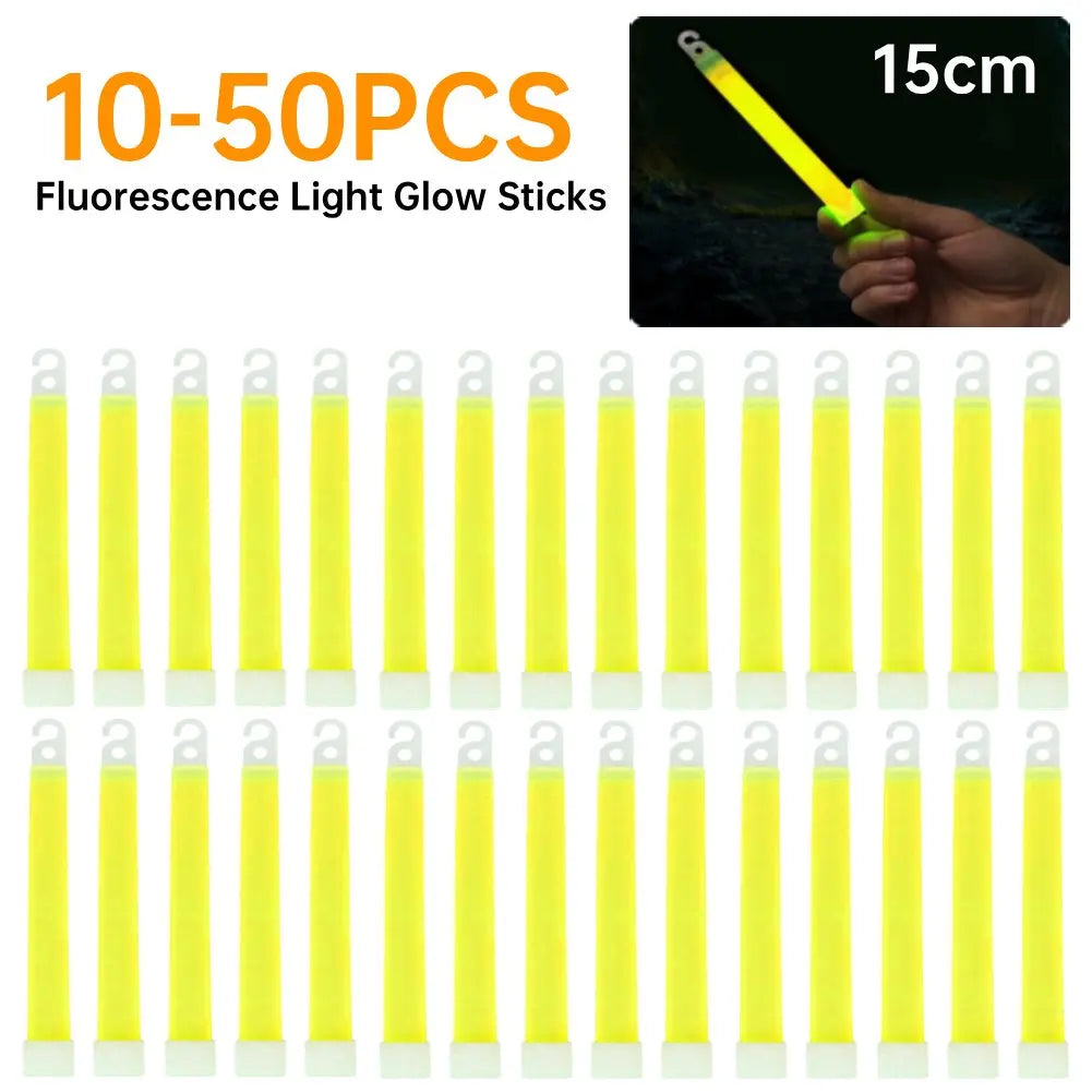 Yellow Military Grade Glow Sticks, 10/50Pcs