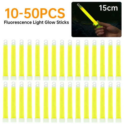 Yellow Military Grade Glow Sticks, 10/50Pcs