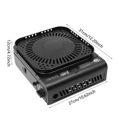 2.3KW Camping Stove with Griddle and Carrying Bag, Portable Propane Camp Stove, Electronic Ignition,Black/Green