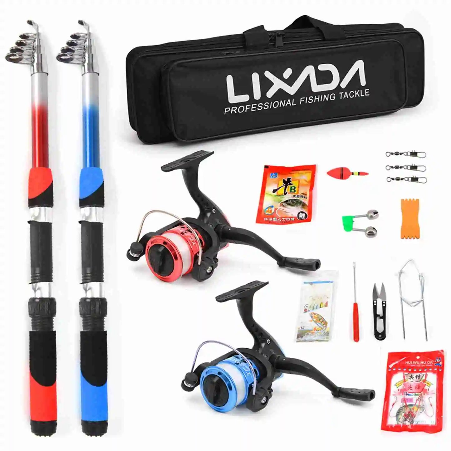 LIXDA Fishing Pole Combo Set (2pcs + gear)