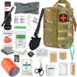 Lifesaving first aid kits including tourniquets, Israeli bandages, splints, emergency survival backpacks, camping gear supplies,