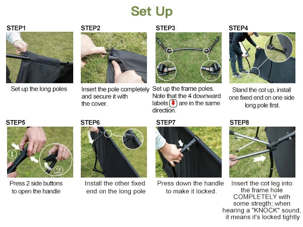 Night Cat Camping Cot Tent, Waterproof 1-Person Off-Ground Combo w/Cot Bed