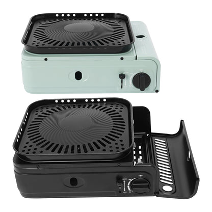 2.3KW Camping Stove with Griddle and Carrying Bag, Portable Propane Camp Stove, Electronic Ignition,Black/Green