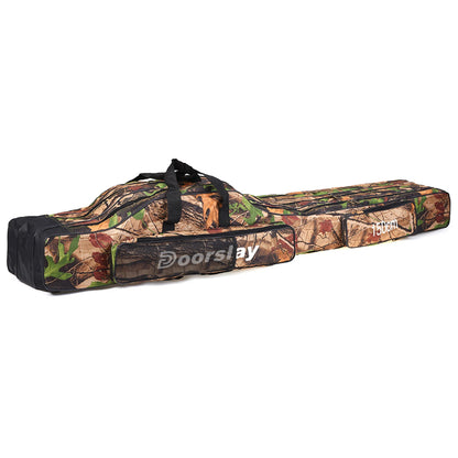 Doorslay 3 Layers Fishing Bag Portable Folding Fishing Rod Reel Bag Fishing Tackle Carry Case Travel Storage Bag Fishing Goods