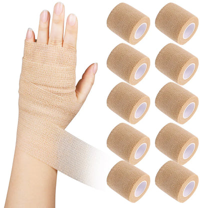 Self Adherent Cohesive Wrap Bandages for First Aid, 06 Count - Tan