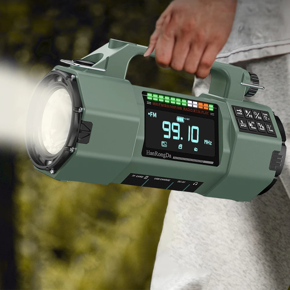 Emergency Solar Radio Hand Crank Radio FM MW SW VHF WB