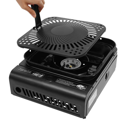 2.3KW Camping Stove with Griddle and Carrying Bag, Portable Propane Camp Stove, Electronic Ignition,Black/Green