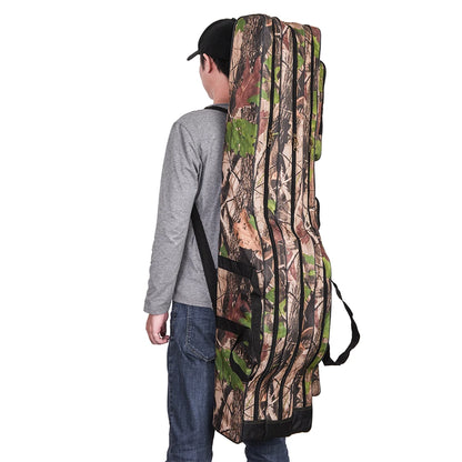 Doorslay 3 Layers Fishing Bag Portable Folding Fishing Rod Reel Bag Fishing Tackle Carry Case Travel Storage Bag Fishing Goods