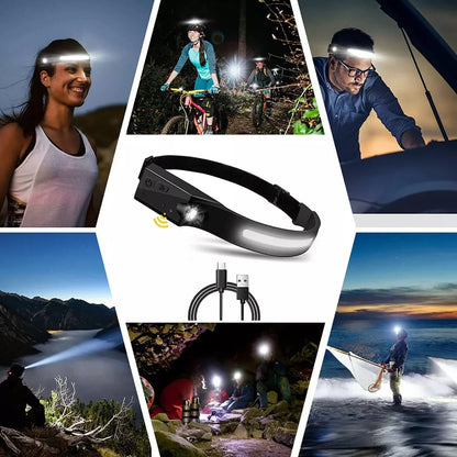 LED Headlamp, USB Rechargeable