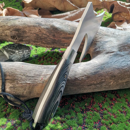 Wooden Handle Survival Axe, Stainless Steel Blade