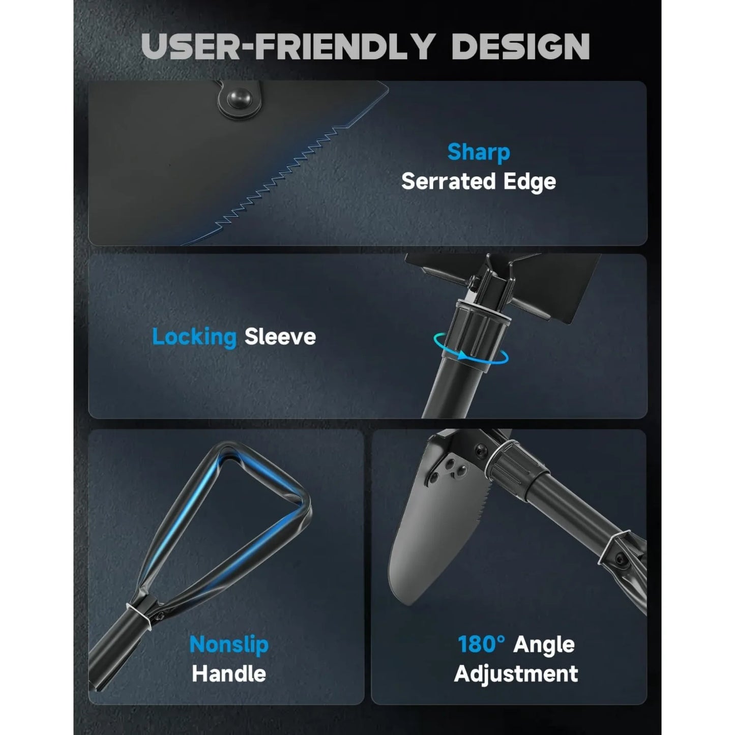 Mini Tactical Folding Shovel, Entrenching Tool