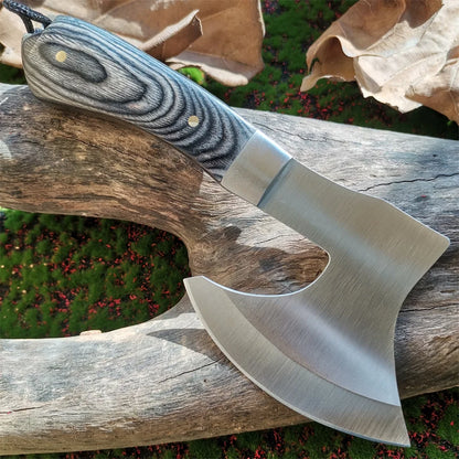 Wooden Handle Survival Axe, Stainless Steel Blade