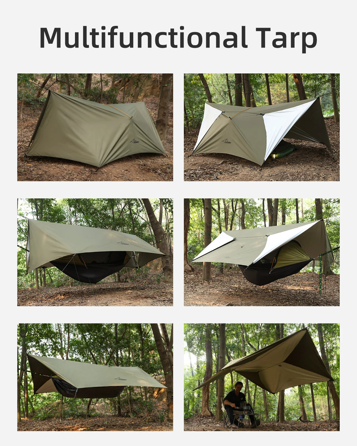 Outdoor Waterproof Tarp, optional Hammock (not included)