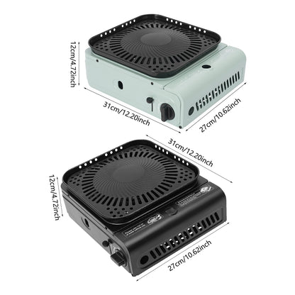 2.3KW Camping Stove with Griddle and Carrying Bag, Portable Propane Camp Stove, Electronic Ignition,Black/Green