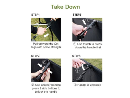 Night Cat Camping Cot Tent, Waterproof 1-Person Off-Ground Combo w/Cot Bed