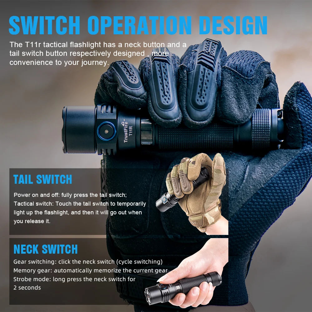 Trustfire T11R Tactical Led Flashlight, 1800 Lumen