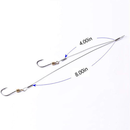 Dyxssm Stainless Steel Fishing Hooks and Leader Rigging Wire Set